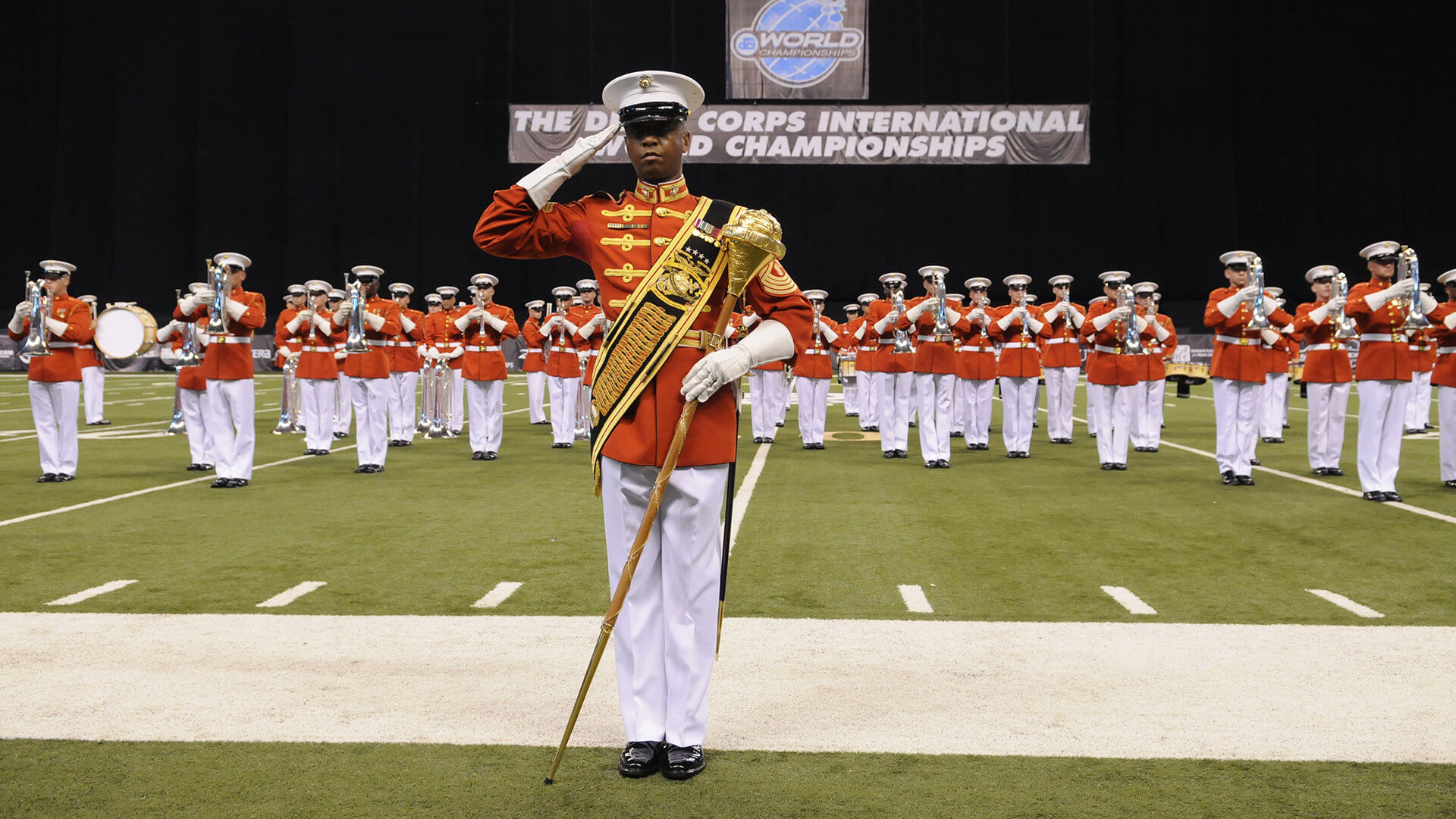 The U.S. Marine Drum and Bugle Corps at the 2015 DCI Finals